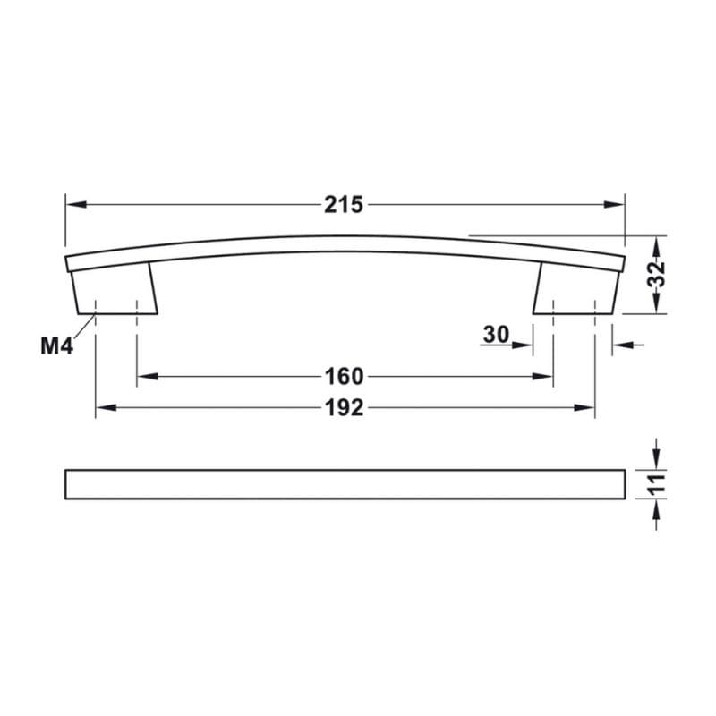Tay nắm tủ có đế Hafele 110.34.327 (đen, mờ)
